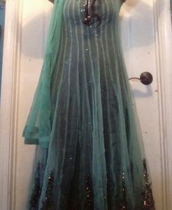 Beautiful teal black anarkali